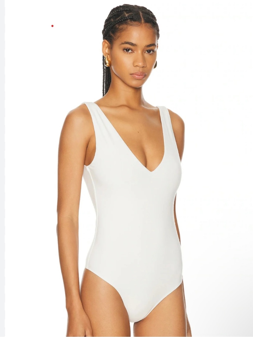 NWT SANS FAFF V-Neck White Tank Bodysuit
